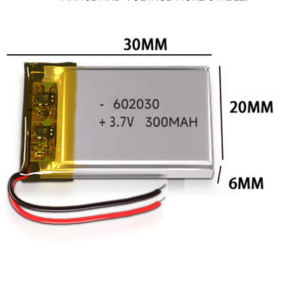 Buon prezzo Potente batteria Li-Polymer 3.7V 602030 300mAh per apparecchi di illuminazione e giocattoli elettrici in linea